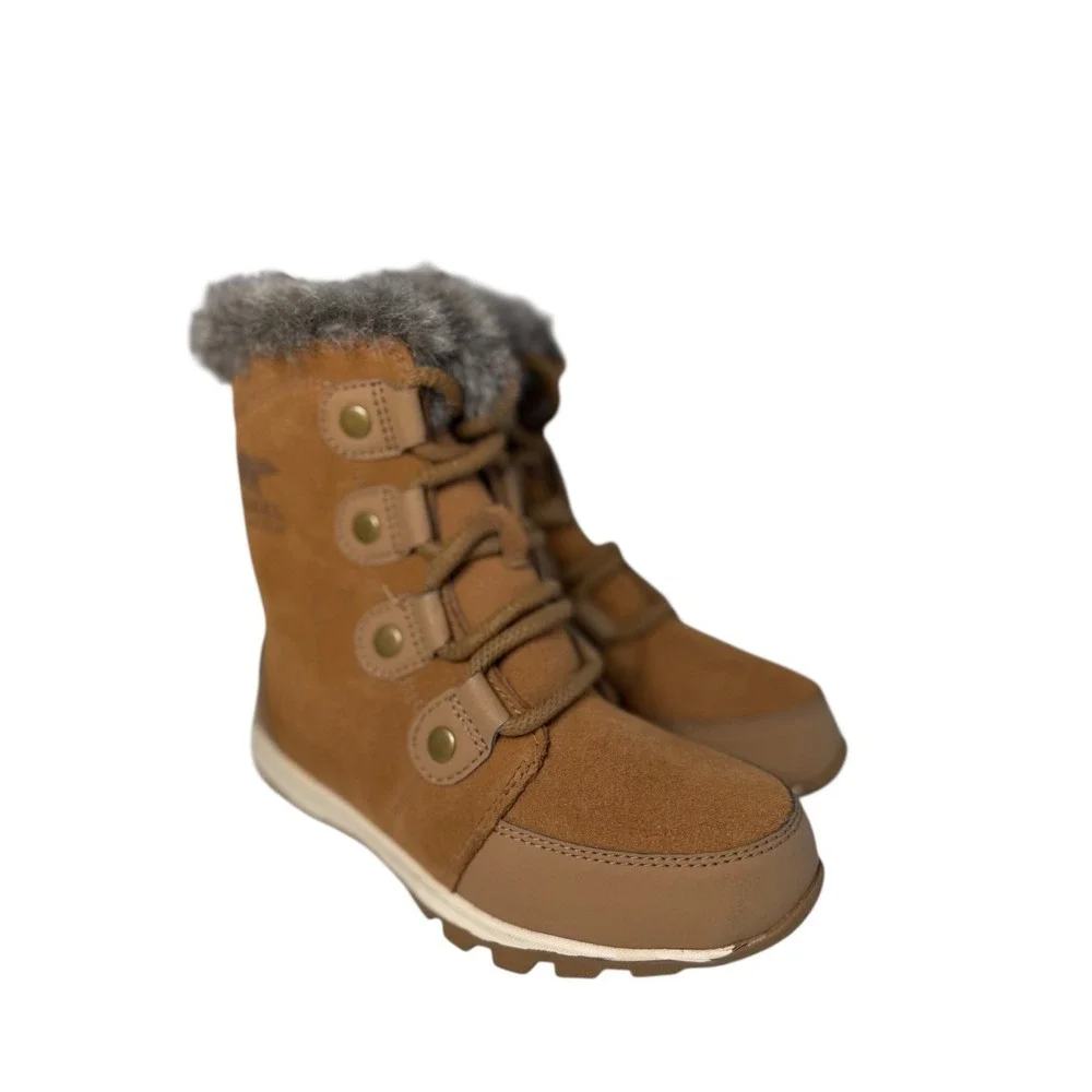Sorel Whitney II Brown Suede Leather LaceUp Waterproof Boots Kids Size 1Y No Box